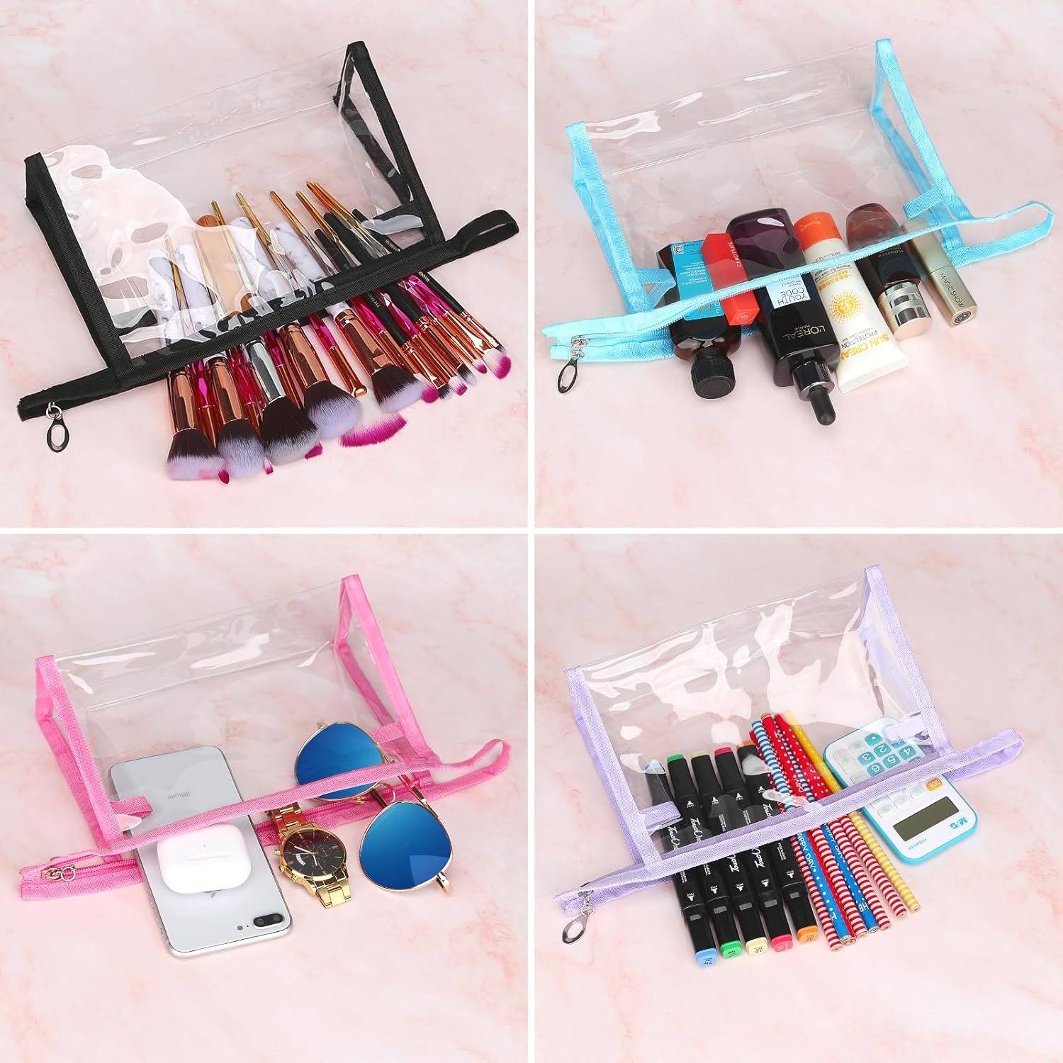 Transparent PVC Makeup Organizing Bags Toiletry Pouch