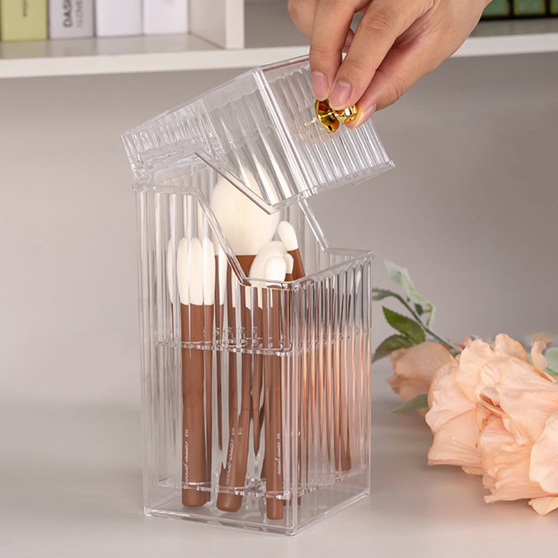 Luxurious Makeup Organizers Desktop Make Up Brush Storage Bin Box with Lid Makeup Lipstick Holder Cosmetic Storage Box Organizer