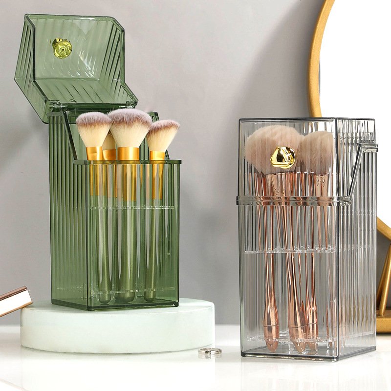 Luxurious Makeup Organizers Desktop Make Up Brush Storage Bin Box with Lid Makeup Lipstick Holder Cosmetic Storage Box Organizer