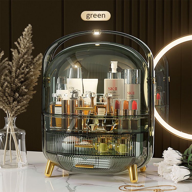 Multi-functional Desktop Skincare Lipstick Plastic Storage Box Make Up Organizers Container Cosmetic Storage With Handle And Lid