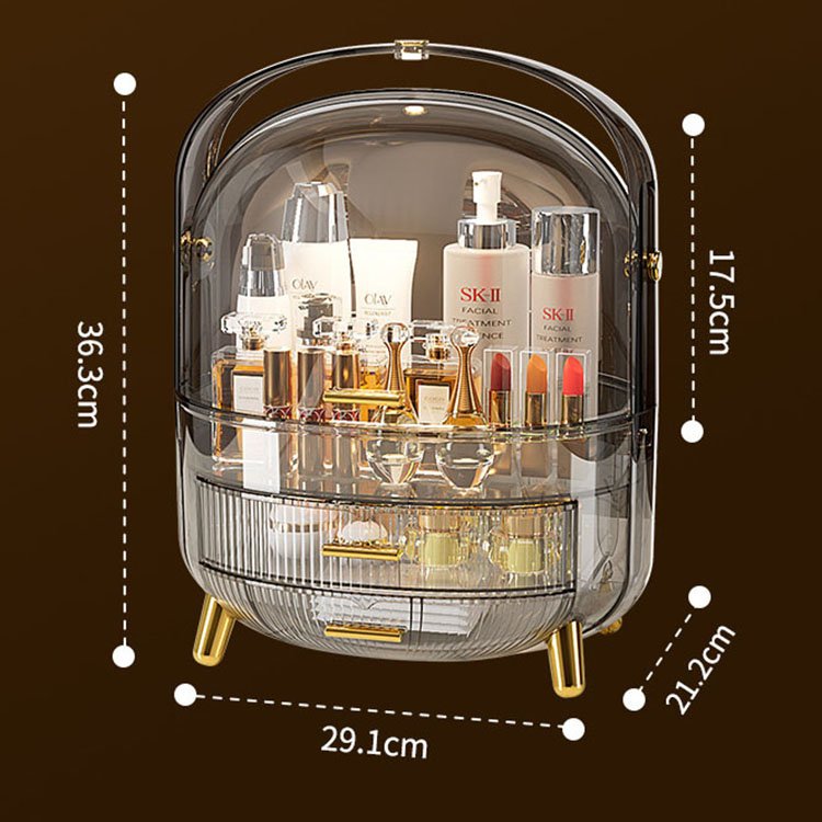 Multi-functional Desktop Skincare Lipstick Plastic Storage Box Make Up Organizers Container Cosmetic Storage With Handle And Lid