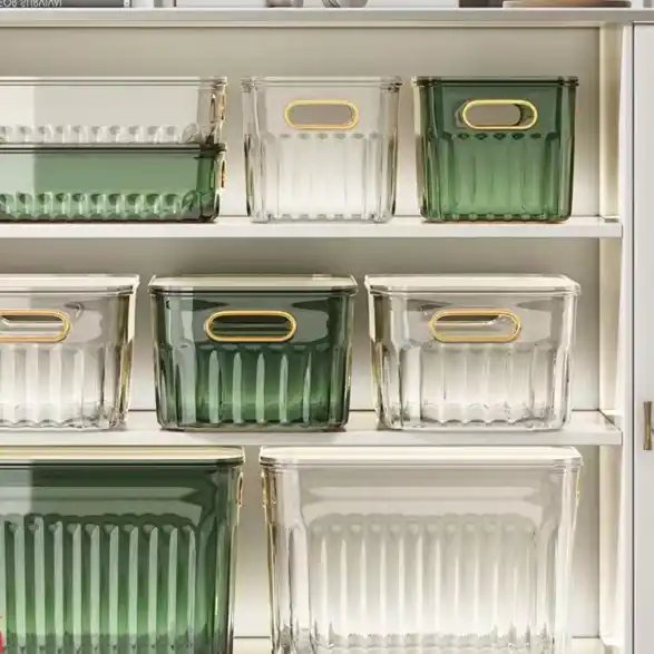 Transparent Acrylic Desktop Storage Box Makeup Sundries Sorting Organizer Storage Basket for Bathroom with Lid