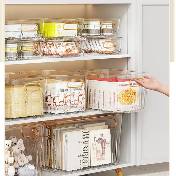 Transparent Acrylic Desktop Storage Box Makeup Sundries Sorting Organizer Storage Basket for Bathroom with Lid