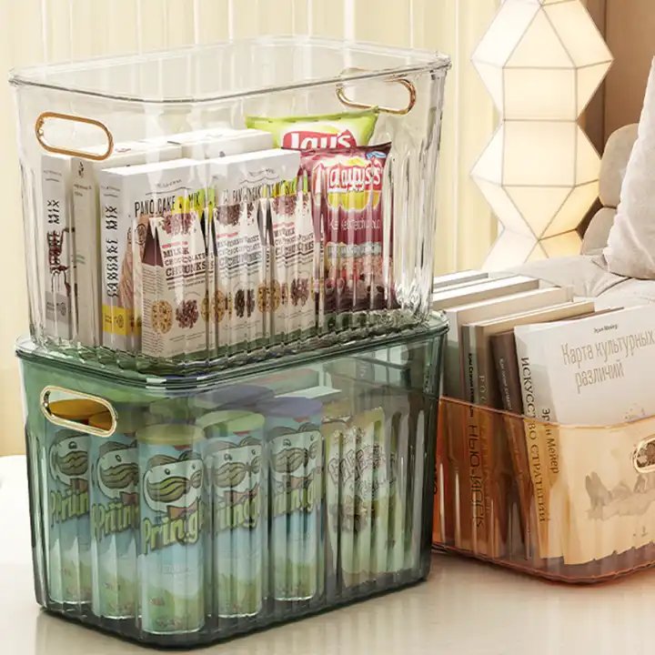 Transparent Acrylic Desktop Storage Box Makeup Sundries Sorting Organizer Storage Basket for Bathroom with Lid
