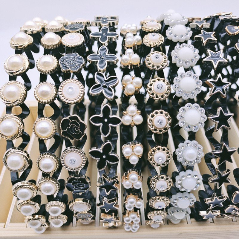 High Quality Elastic Braided Flower hairpin Luxury Pearl Makeup Headband Fashionable Crystal Hairpin For Women