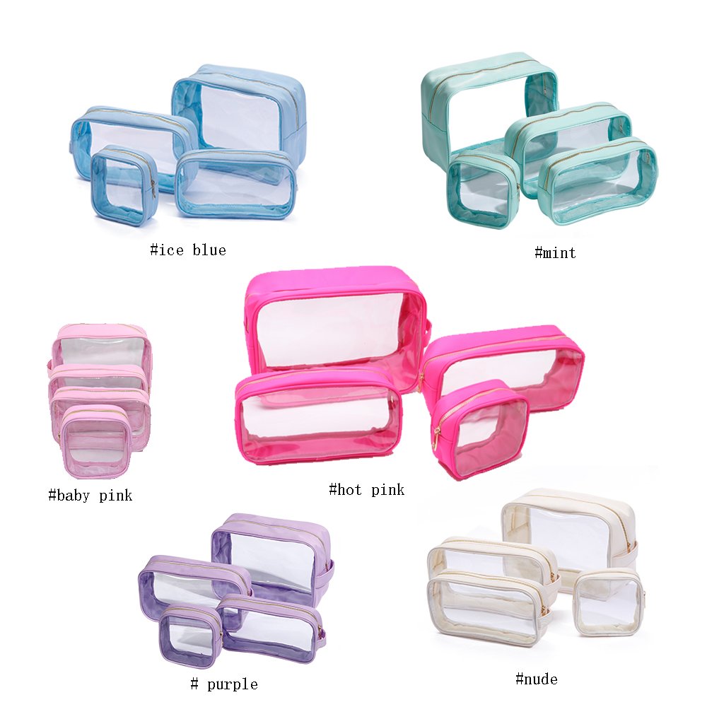 RTS Waterproof Makeup Bag Travel Business Small Clear Transparent Pvc Cosmetic Storage Bag Beach Toiletry Bag Cosmetic Pouches