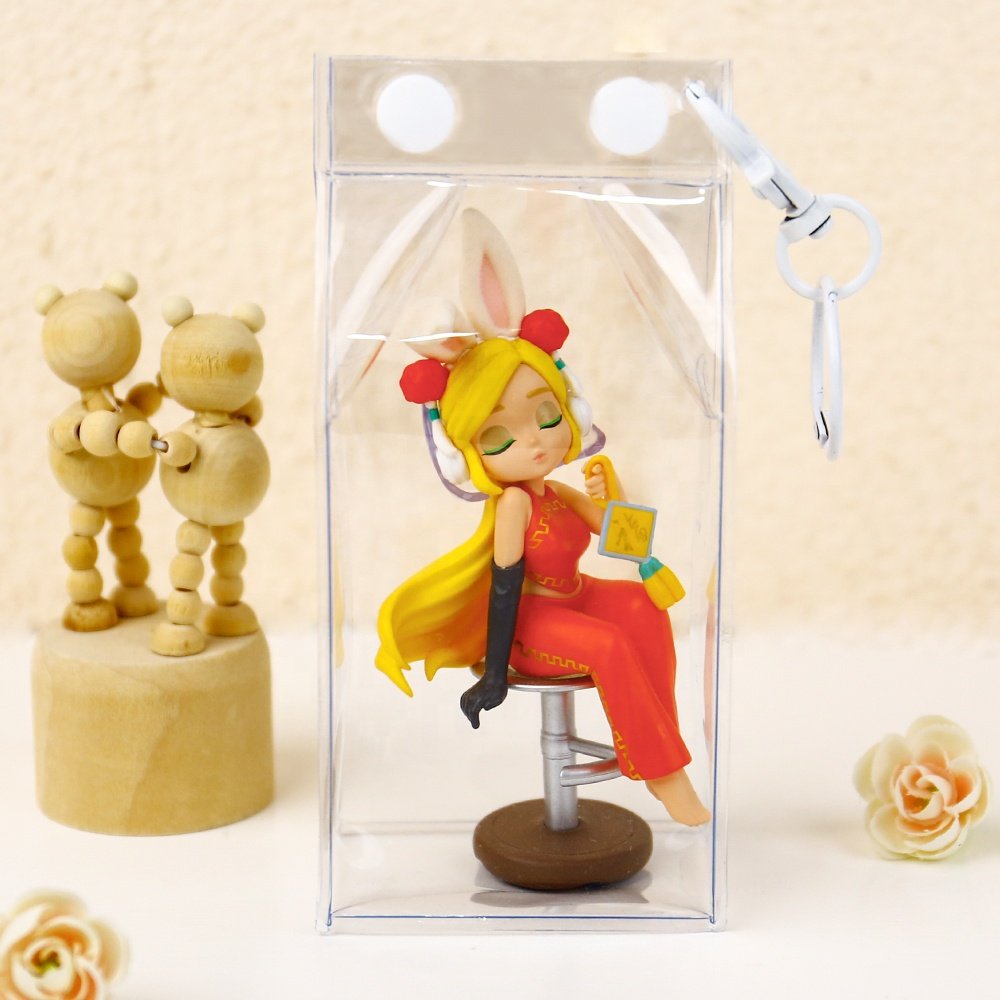 Portable Transparent Mystery Box Doll Storage Bag pvc Case Hanging and Keychain PVC Storage Box Pouch Organizer forToys