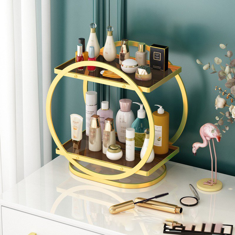 2024 Light luxury bathroom storage shelf Bathroom toilet hand washing countertop cosmetics storage box Desktop storage shelf