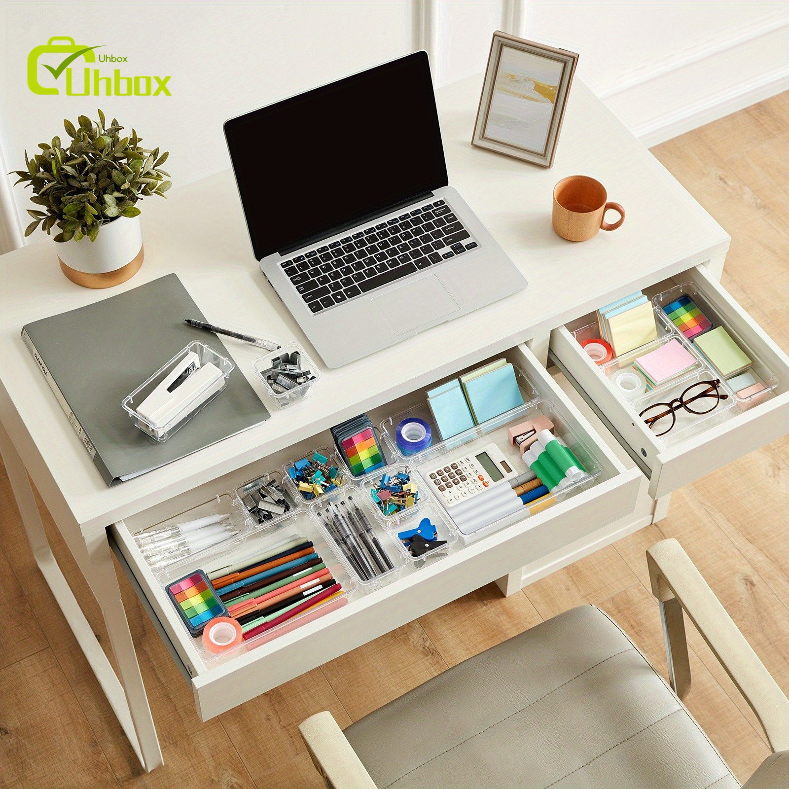 Premium High Quality 25 PCS Drawer And Desktop Organizers Office Desk Accessories Makeup Storage Containers