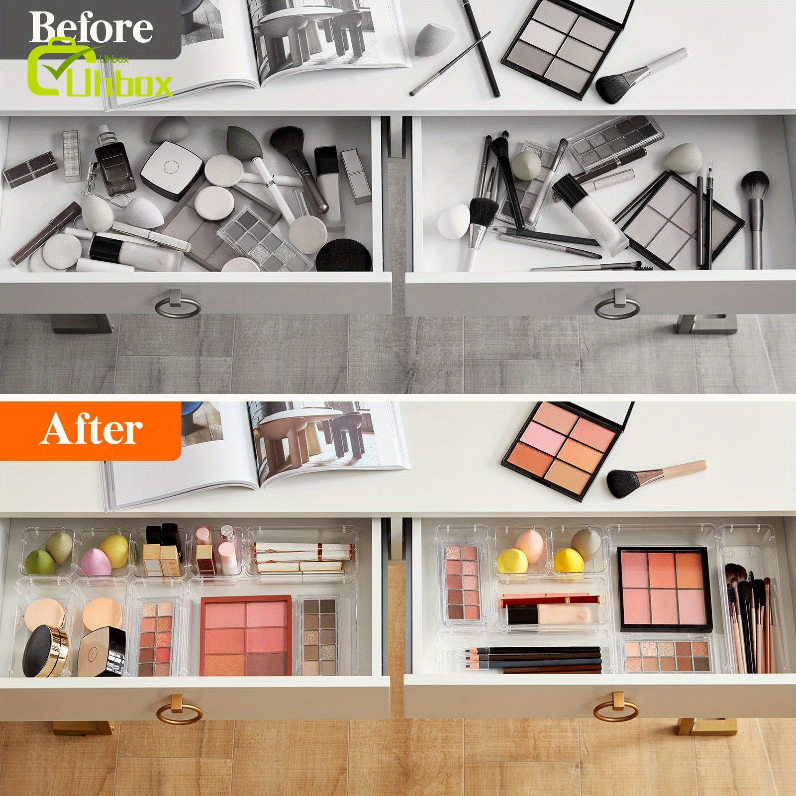 Premium High Quality 25 PCS Drawer And Desktop Organizers Office Desk Accessories Makeup Storage Containers