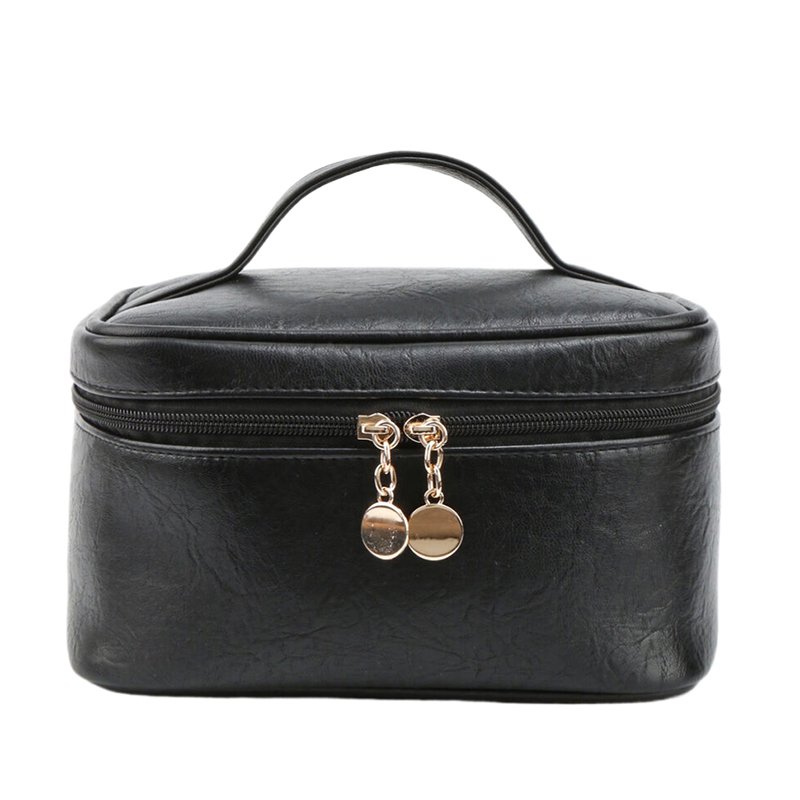 Portable Square Soft PU Leather Cosmetic Organizer Make Up Kit Bag Travel Brushes Professional Makeup Case With Logo