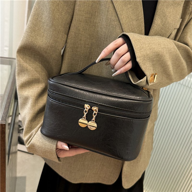Portable Square Soft PU Leather Cosmetic Organizer Make Up Kit Bag Travel Brushes Professional Makeup Case With Logo