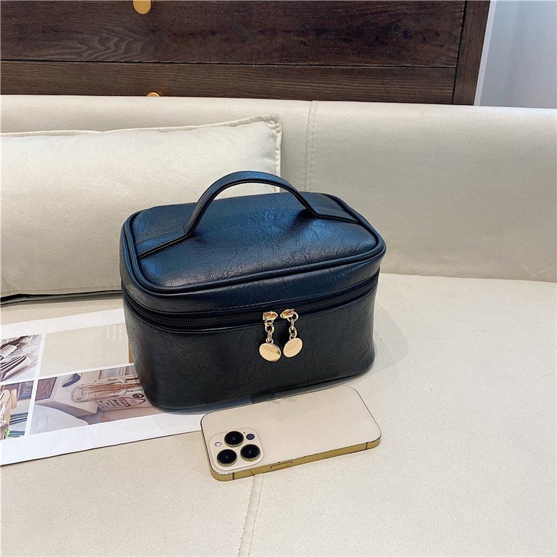 Portable Square Soft PU Leather Cosmetic Organizer Make Up Kit Bag Travel Brushes Professional Makeup Case With Logo