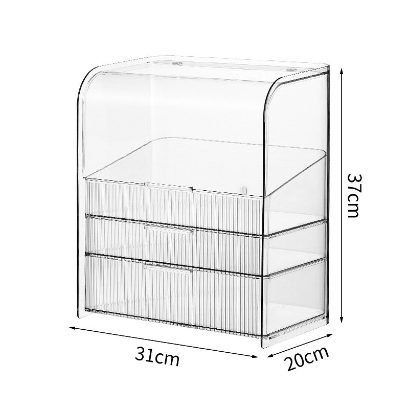 2024 New Acrylic Transparent Makeup Storage Organizer Cosmetic Display Cases for Counter top, Bathroom, Dresser, Dustproof