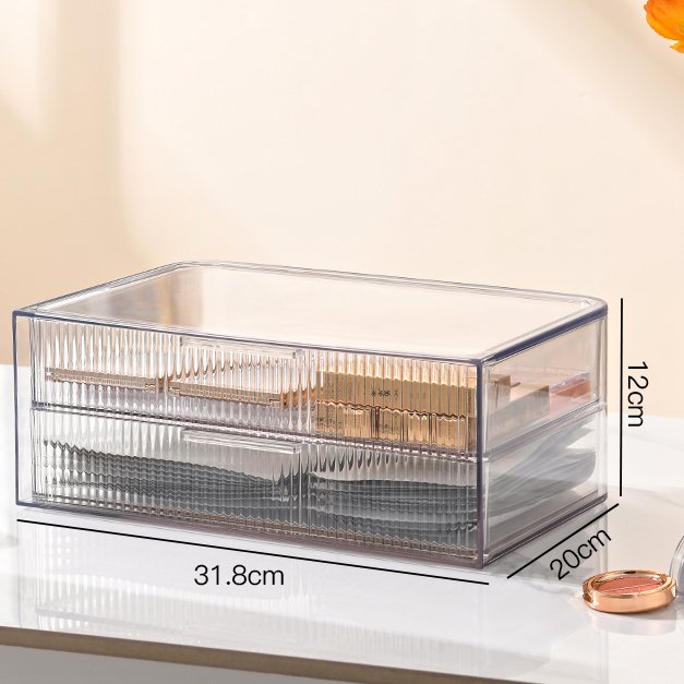 2024 New Acrylic Transparent Makeup Storage Organizer Cosmetic Display Cases for Counter top, Bathroom, Dresser, Dustproof