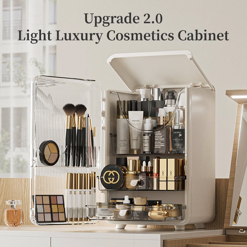Haixin Plastic Upgrade Luxury Cabinet Desktop Makeup Organizer Box for Skincare Products Cosmetics Display Case Box