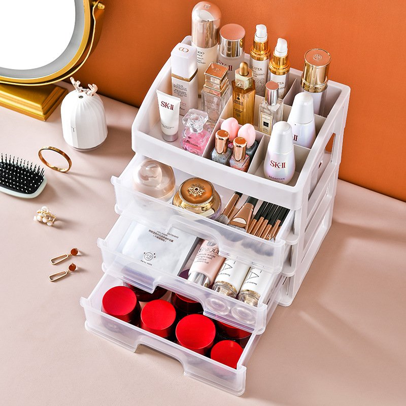 Drawer Makeup Storage Organizer Box Lipstick Holder Organizer Makeup and Jewelry Organizer Popular Pp Storage Boxes & Bins White