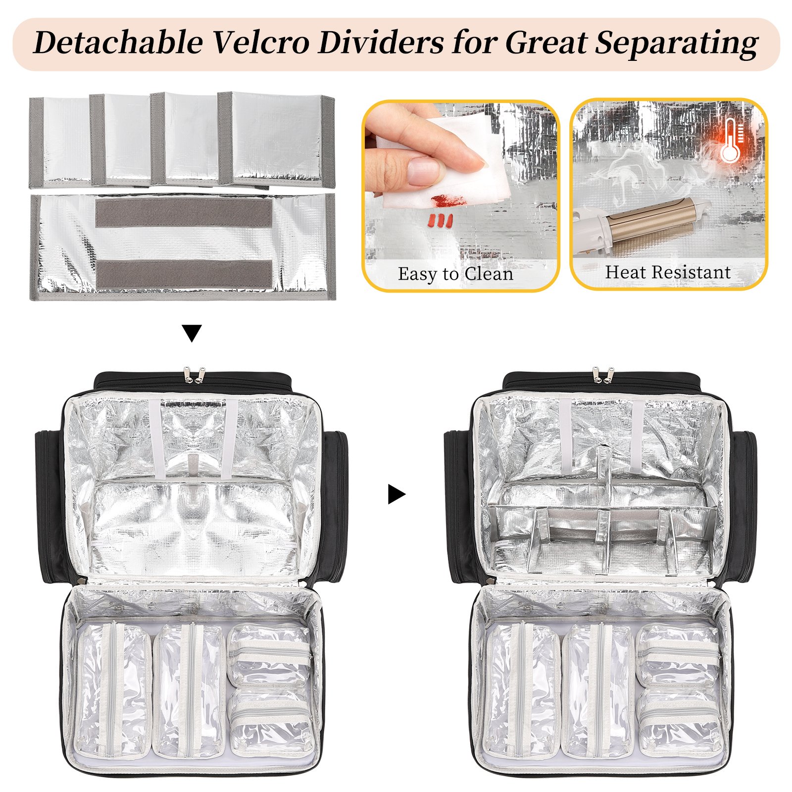 Relavel Hair Bag Organizer Professional Hairstylist Traveling Bag Large Capacity Hairdresser Bag Portable Carrying Barber Case