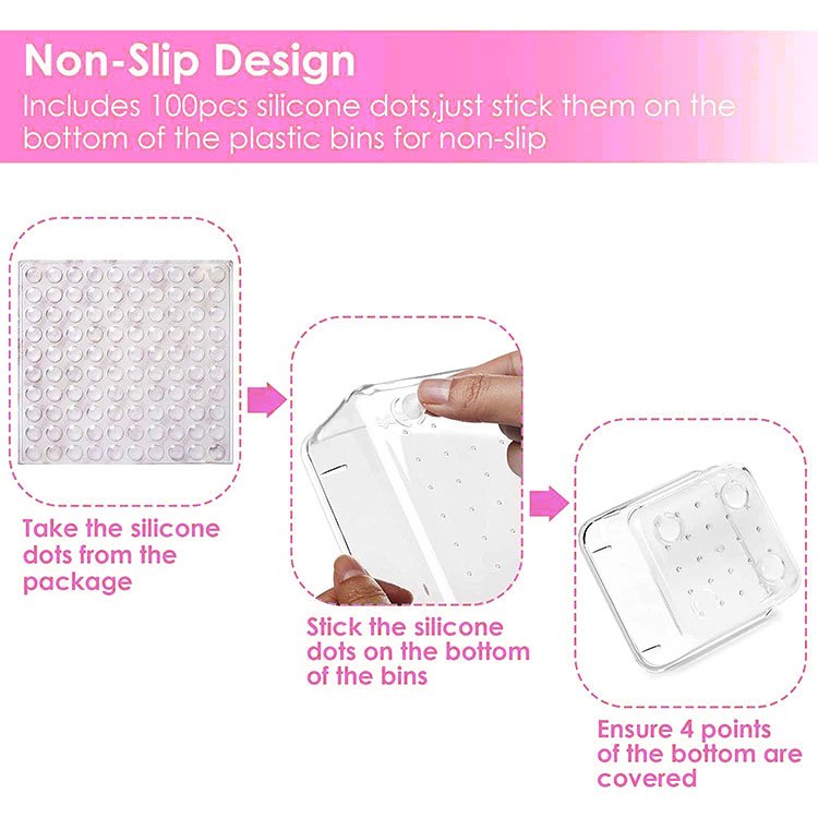 12 Pcs Home Kitchen Utensil Tray Clear Transparent Plastic Desk Drawer Organizers Storage Box Set