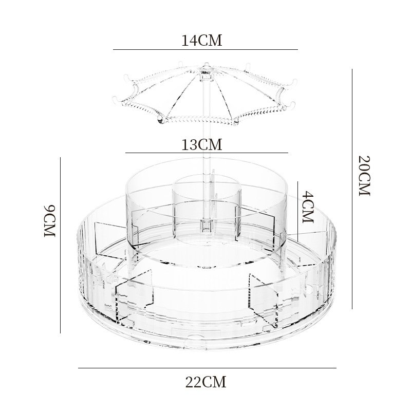 360 rotating cosmetic organizer countertop transparent plastic makeup organizer clear jewelry boxes organizers