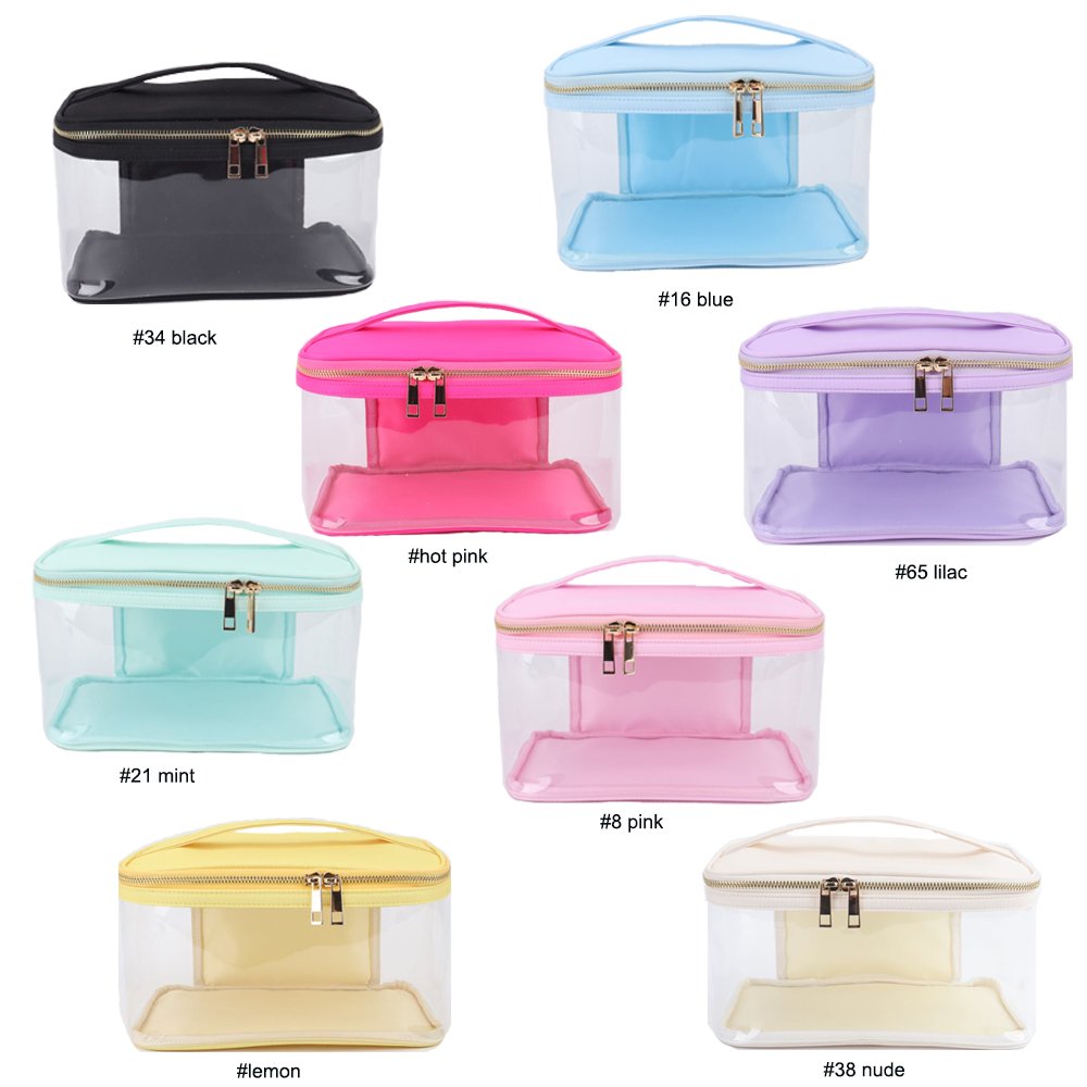 Clear Makeup Bags Cosmetic Pvc Women's Toiletry Traveling Travel Transparent Carry On Airport Airline Compliant Bag Make Up Bag