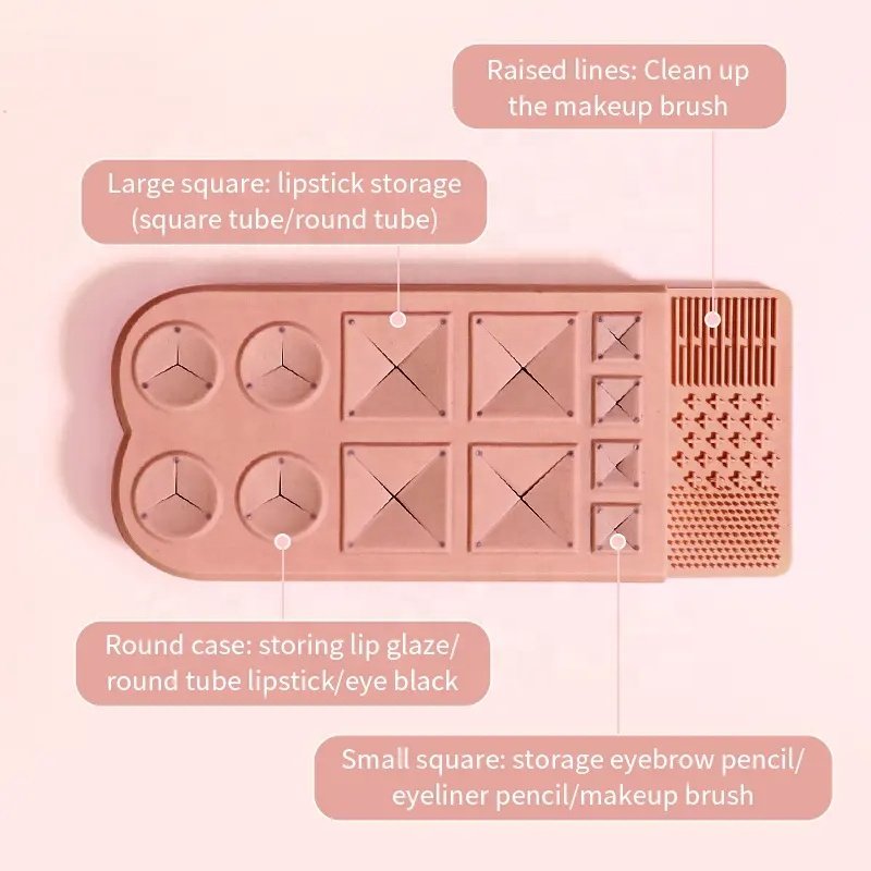 custom Makeup organizer cosmetic storage box beauty display silicone lipstick organizer for Lipstick Eyebrow pencil Makeup Brush