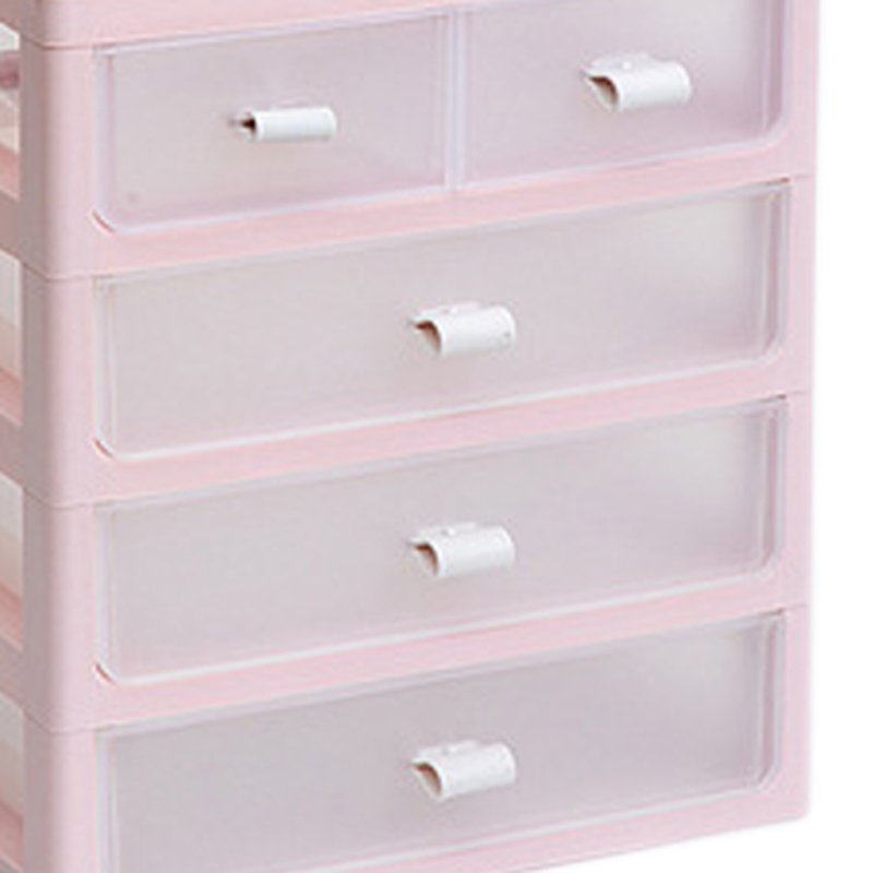 Transparency 4 layers desk plastic storage drawer organizer box table cosmetic tools stationery mini drawer storage cabinets