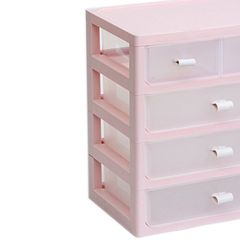 Transparency 4 layers desk plastic storage drawer organizer box table cosmetic tools stationery mini drawer storage cabinets