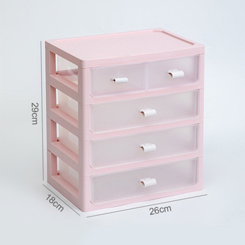 Transparency 4 layers desk plastic storage drawer organizer box table cosmetic tools stationery mini drawer storage cabinets