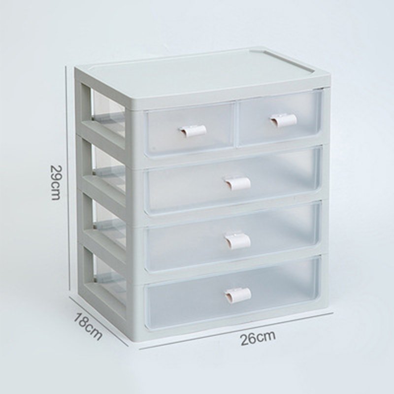 Transparency 4 layers desk plastic storage drawer organizer box table cosmetic tools stationery mini drawer storage cabinets