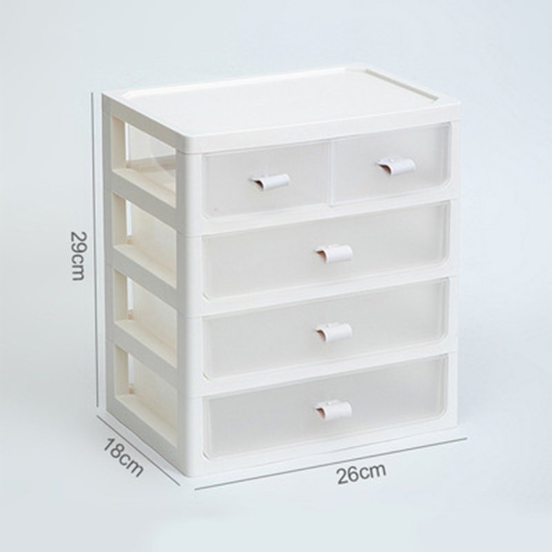 Transparency 4 layers desk plastic storage drawer organizer box table cosmetic tools stationery mini drawer storage cabinets