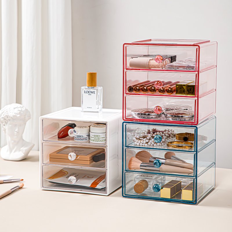 Stackable Acrylic Eye Glass Storage Box Holder 3 Drawers Acrylic Cosmetics Holder Box Sunglasses Organizer