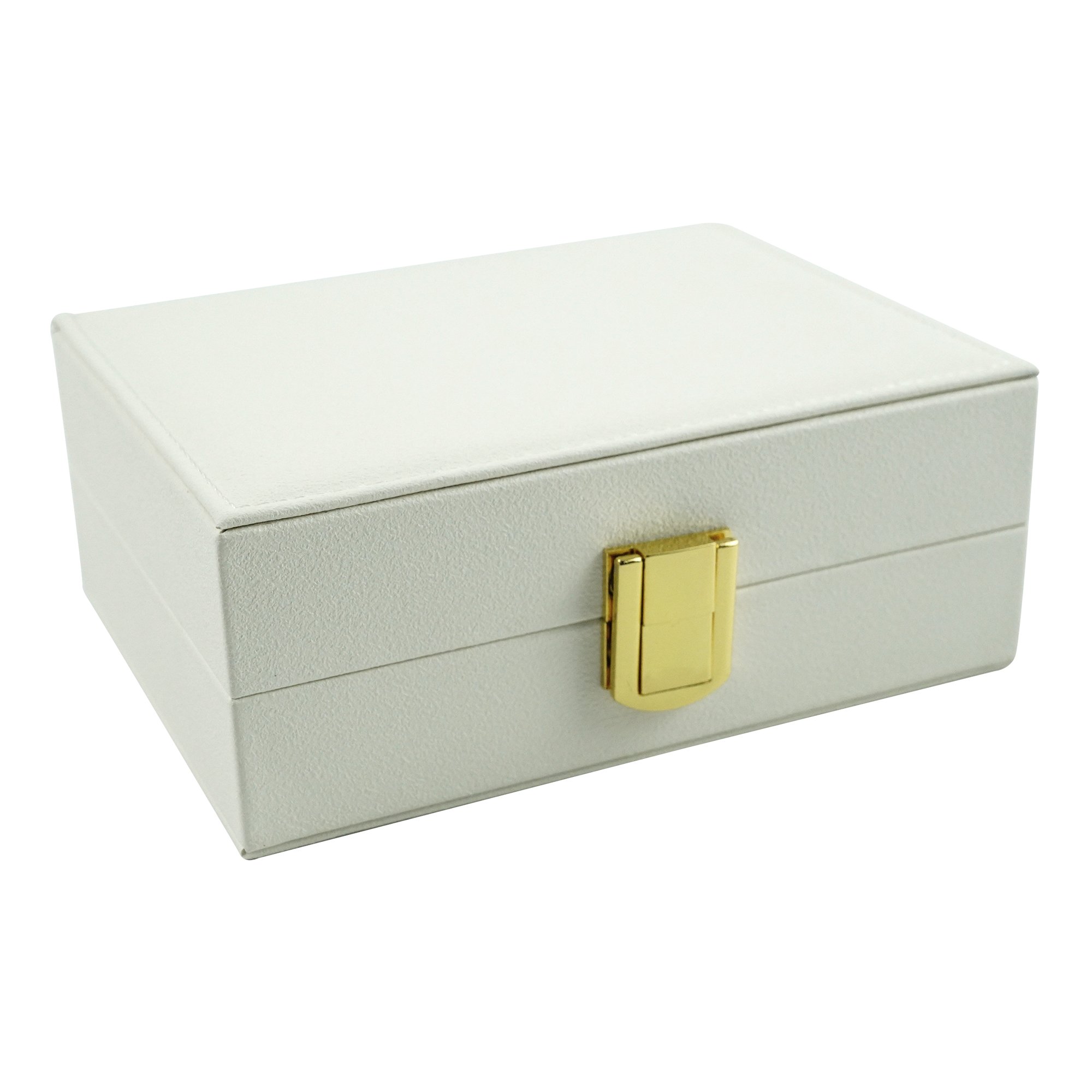 Stock white jewelry organiser factory directly sale deliver high end jewellery pu leather jewelry and makeup organizer