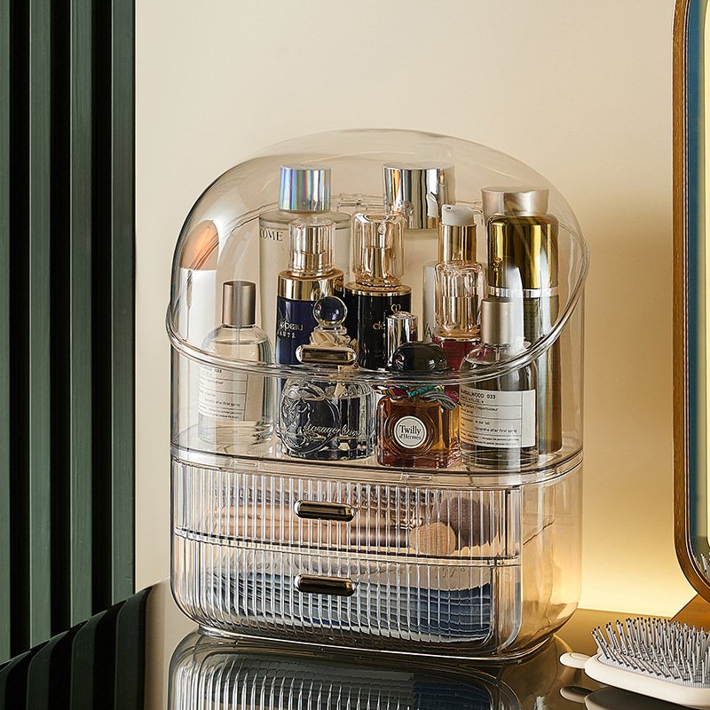 Large Capacity Dust-proof Multifunctional Cosmetic Storage Box Desktop Makeup Rack Lipstick Skincare Dressing Table Organization