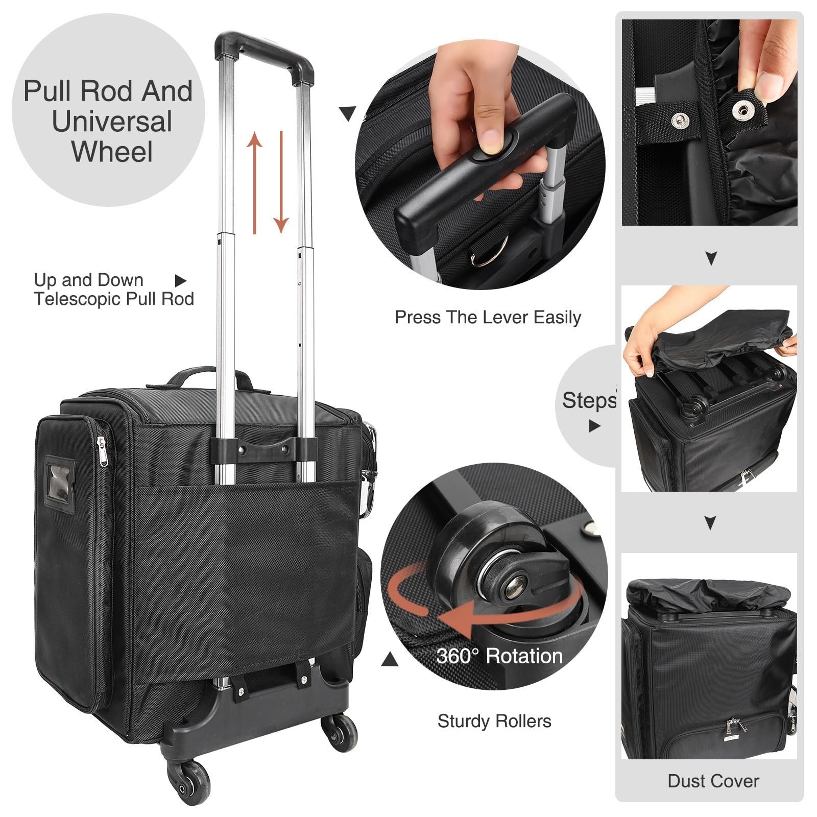 Trolley divided transparent tinfoil pockets Mesh removable compartment Organizers Cosmetic Makeup case bag luggage suitcase