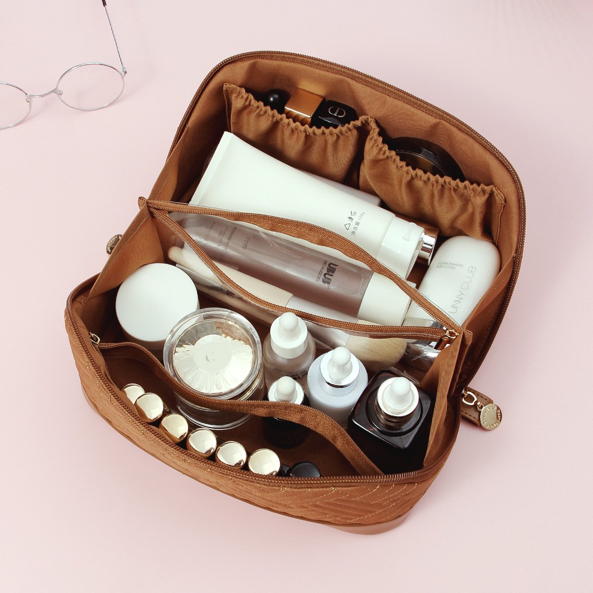 Large Capacity Travel Portable pu Pouch Women Waterproof Bathroom Washbag Multifunction Toiletry Cosmetic Makeup Bag