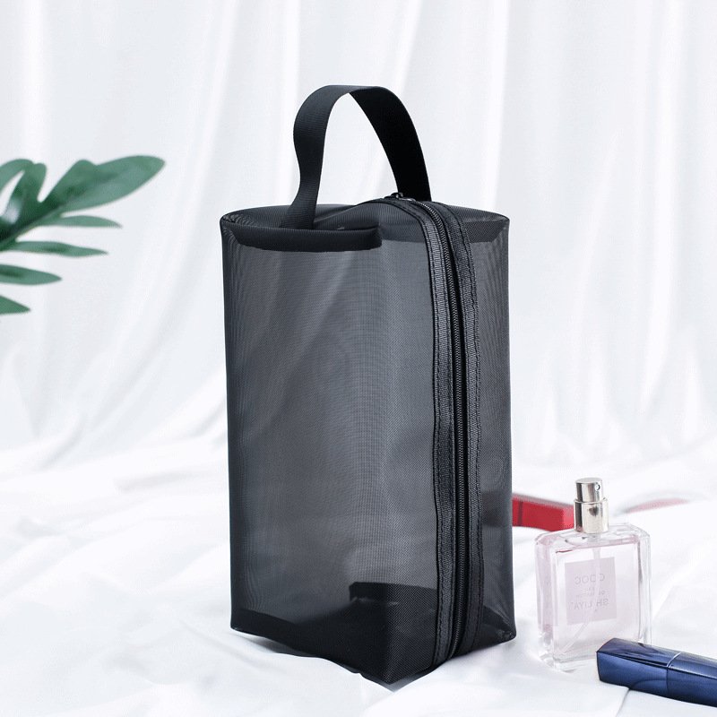High Quality Custom Nylon Mesh Cosmetic Bag Travel Makeup Zipper Pouch Portable wholesale Woman Makeup Bags Cosmetic Bag Luxury