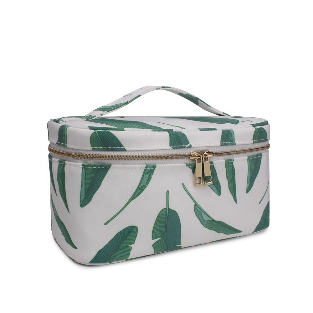Makeup organizers Tote Travel Suitcase Cosmetic Bag With Brush Holder barrel shaped travel cosmetic bag case