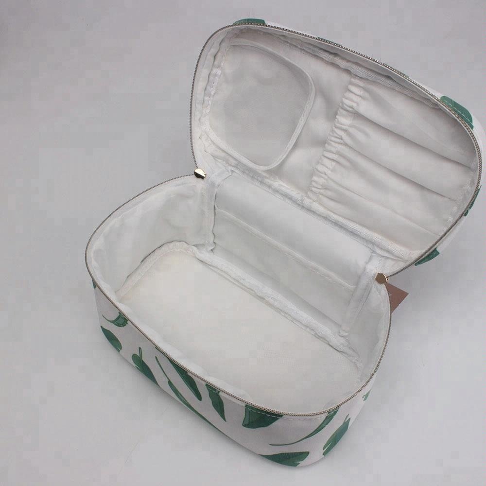 Makeup organizers Tote Travel Suitcase Cosmetic Bag With Brush Holder barrel shaped travel cosmetic bag case