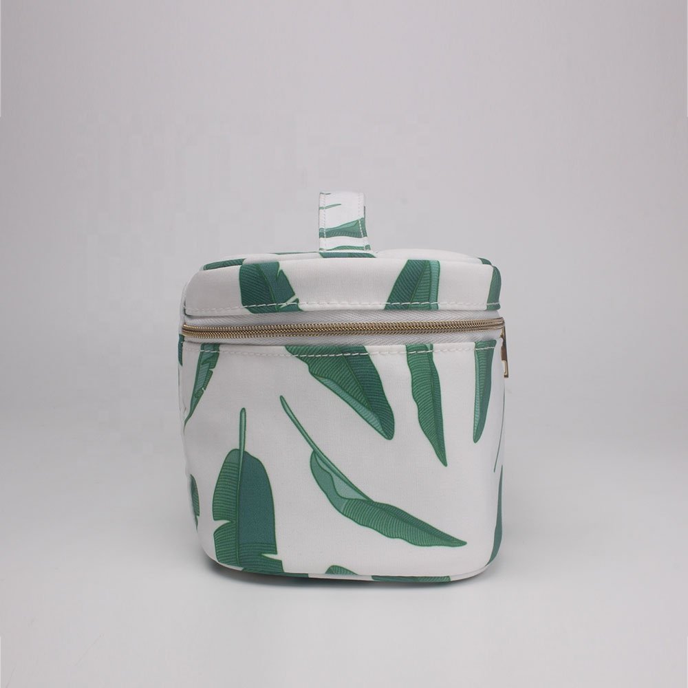 Makeup organizers Tote Travel Suitcase Cosmetic Bag With Brush Holder barrel shaped travel cosmetic bag case