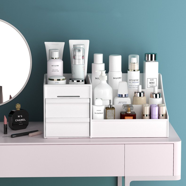 Makeup Organizer Plastic Cosmetic Storage with Drawers Skincare Vanity Box Bathroom Counter Organizer