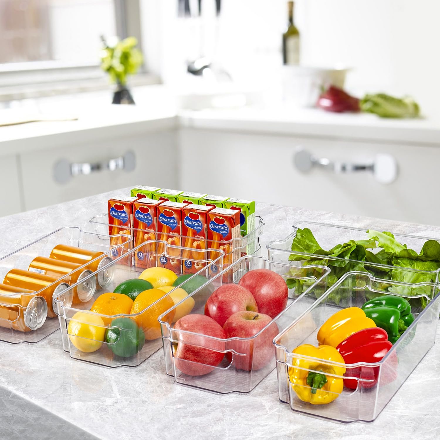 Organizer Bins Refrigerator Organizing Home Kitchen Pantry Organizers and Storage Containers Stackable Clear Plastic Storage Bin