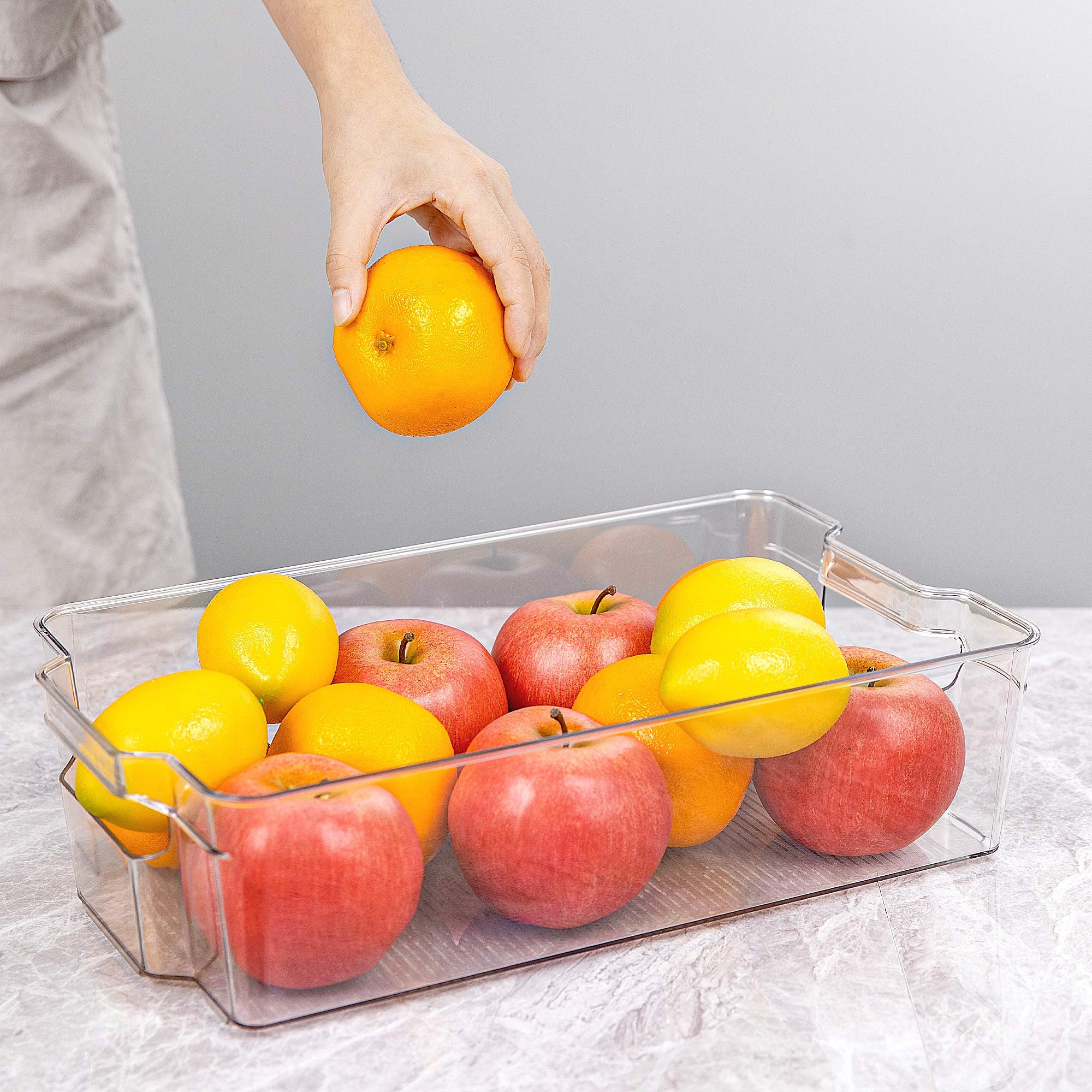 Organizer Bins Refrigerator Organizing Home Kitchen Pantry Organizers and Storage Containers Stackable Clear Plastic Storage Bin