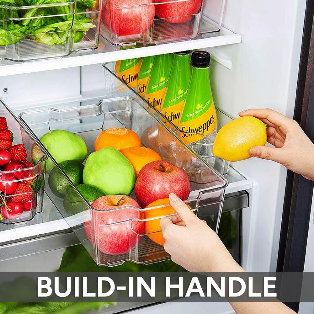 Organizer Bins Refrigerator Organizing Home Kitchen Pantry Organizers and Storage Containers Stackable Clear Plastic Storage Bin