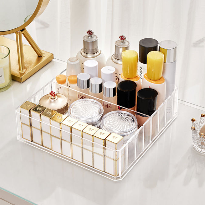 New Large Capacity Desktop Cosmetic Storage Box Organizer Plastic Vertical Desktop Eye Shadow Storage Rack