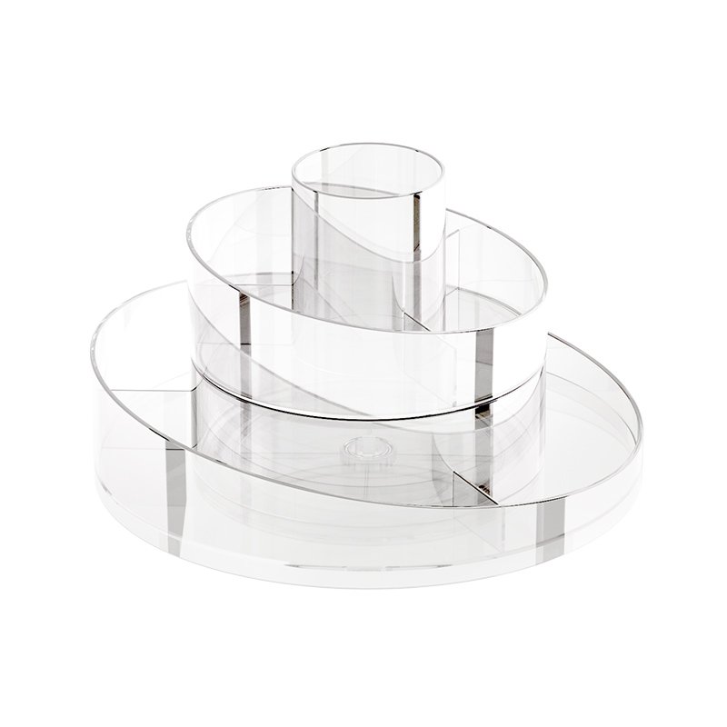 Rotating Makeup Organizer Clear Cosmetic Storage Holder Tray Cosmetics Display Case Turntable Makeup Brush Eyeshadow Holder