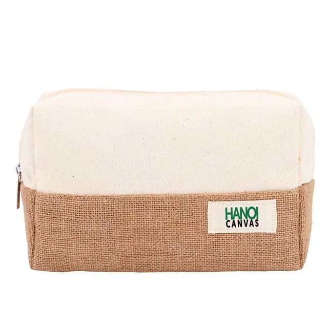 Personalized Custom Logo Travel Cotton Jute Cosmetic Makeup Accessories Skincare Organizer Storage Gift Case Bag Pouch