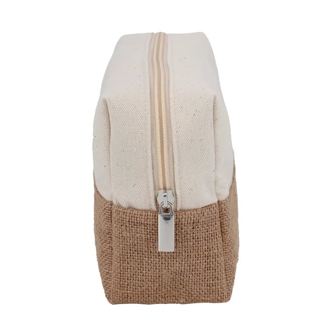 Personalized Custom Logo Travel Cotton Jute Cosmetic Makeup Accessories Skincare Organizer Storage Gift Case Bag Pouch