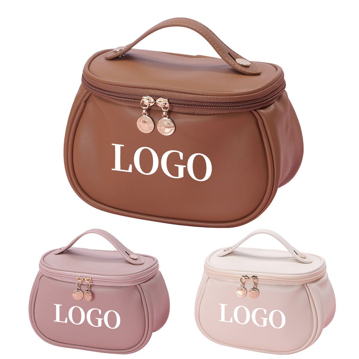 personalized custom easy carry multifunctional small zipper travel organizer cosmetic make up case bag for lady