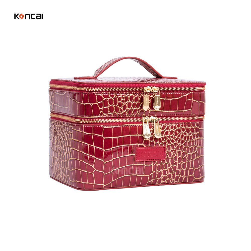 KONCAI Cosmetic case make up accessories travel suitcase vanity box organizers makeup brush bag